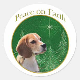 Pegatina Redonda Beagle Peace