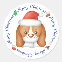 Beagle Puppy Dog Festividad Santa Merry Navidad
