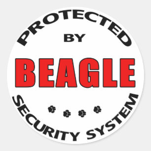 Pegatina Redonda Beagle Security