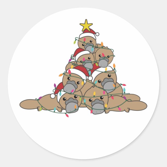 Pegatina Redonda Beaker Christmas Tree Funny Navidades Classic Roun (Anverso)