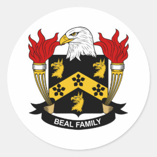 Pegatina Redonda Beal Family Crest