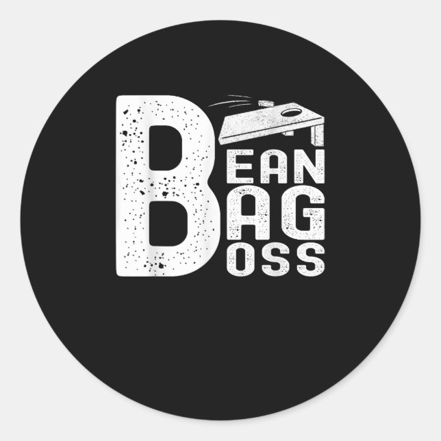 Pegatina Redonda Bean Bag Boss Cornhole (Anverso)