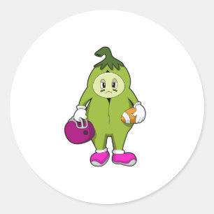 Pegatina Redonda Bean en deportes de fútbol