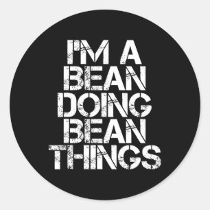 Pegatina Redonda Bean Funny Surname Family Tree Birday Reunion Gi