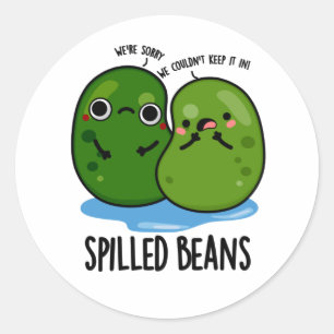 Pegatina Redonda Beans Funny Veggie Bean Pun