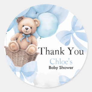 Pegatina Redonda Bear Baby Shower