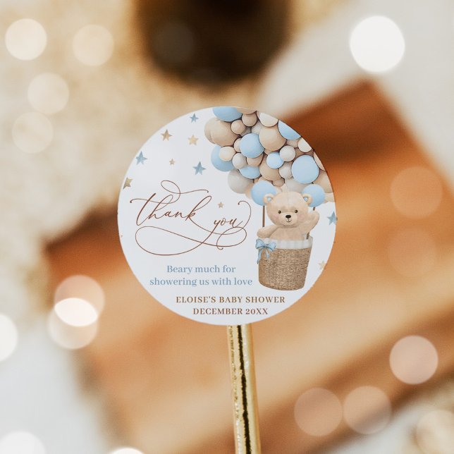 Pegatina Redonda Bear Bear Bear Bearly Wait Baby Shower Favor (Subido por el creador)