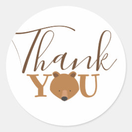 Pegatina Redonda Bear Face Gracias
