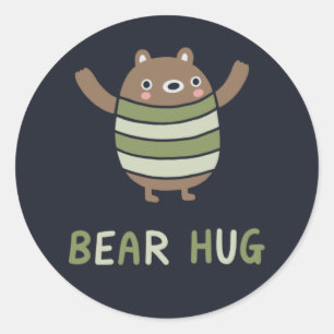 Pegatina Redonda Bear Hug