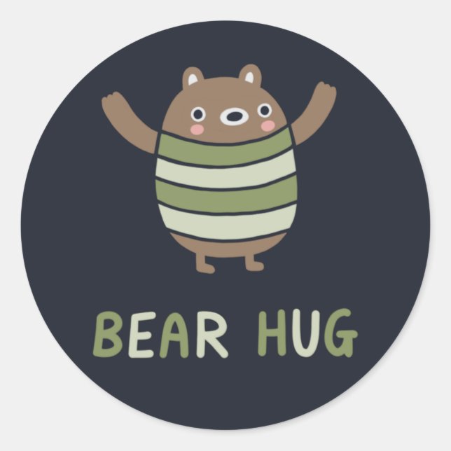 Pegatina Redonda Bear Hug (Anverso)