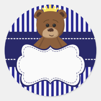 Pegatina Redonda Bear King - Round Sticker
