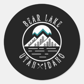 Pegatina Redonda Bear Lake Utah Idaho Campamento Embarcaciones 