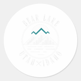 Pegatina Redonda Bear Lake Utah Idaho Camping