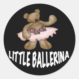 Pegatina Redonda Bear Little Ballerina