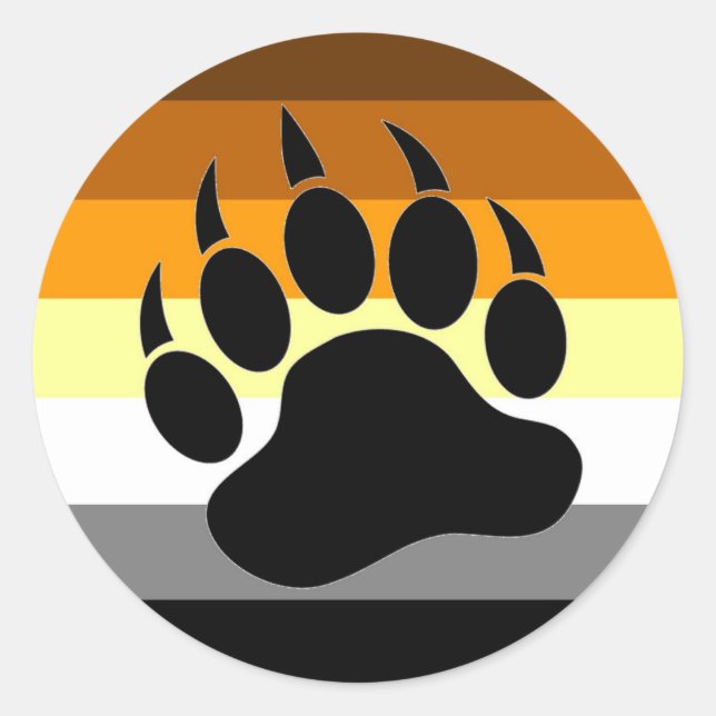 Pegatina Redonda Bear Pride Paw (Anverso)