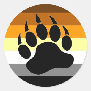 Pegatina Redonda Bear Pride Paw