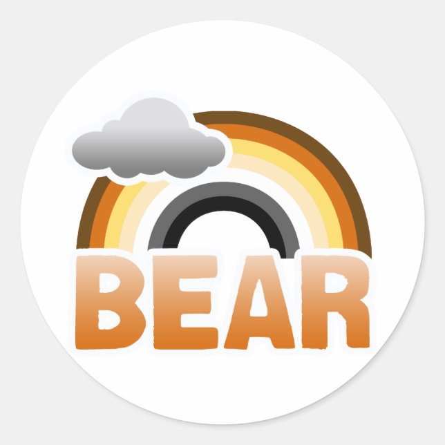 PEGATINA REDONDA BEAR RAINBOW (Anverso)