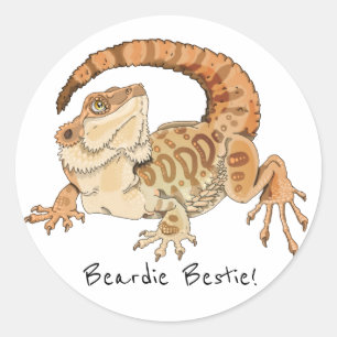Pegatina Redonda ¡Beardie Bestie!