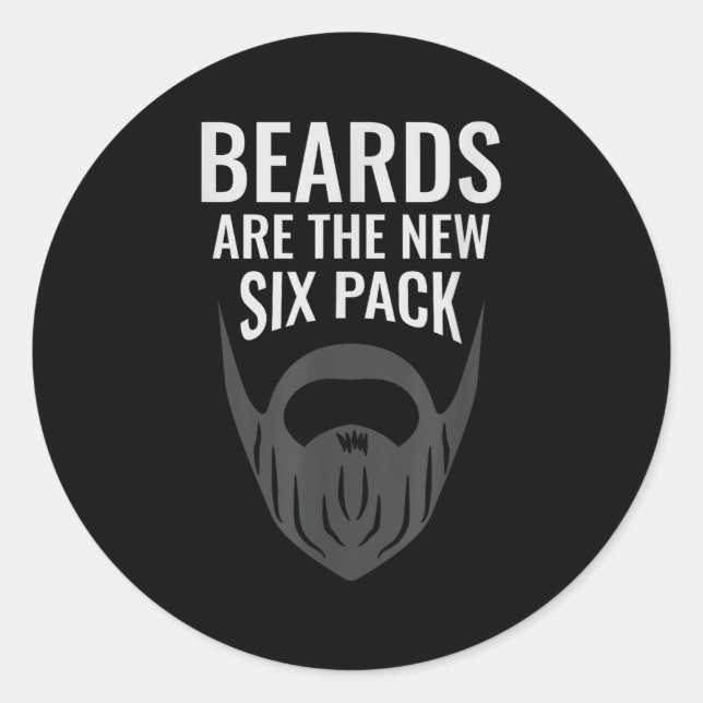 Pegatina Redonda Beards Are The New Six Pack _ Beard Lover Bearded  (Anverso)