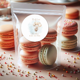 Pegatina Redonda Bearly Wait Neutral Baby Shower