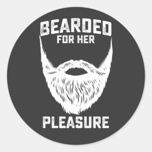 Pegatina Redonda Beart Por Su Agradable Y Divertido Hombre De Barba