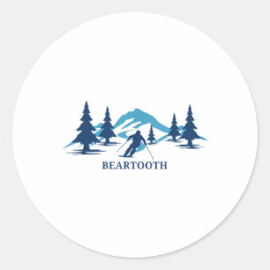 Pegatina Redonda Beartooth Wyoming Ski Resort Esquí T-shirt_