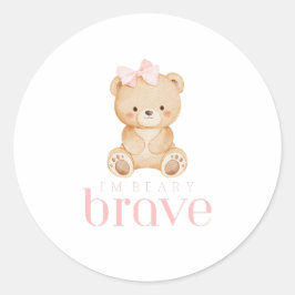 Pegatina Redonda beary brave childhood cancer sick kids cute