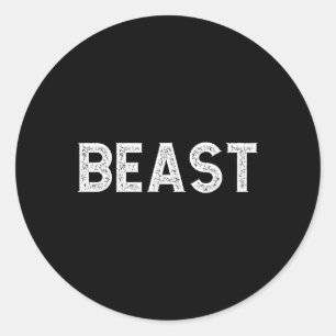 Pegatina Redonda Beast Guay Hombres Gym Workout Sport Muscle Bodybu