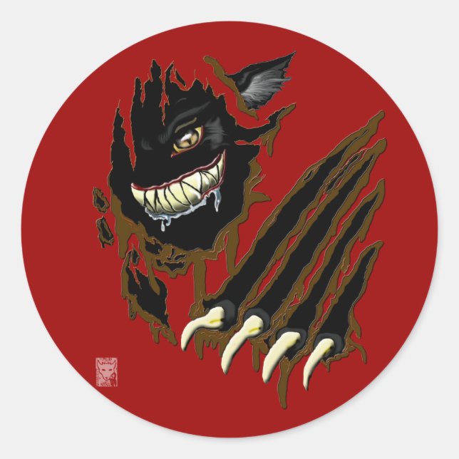 Pegatina Redonda beastie (Anverso)