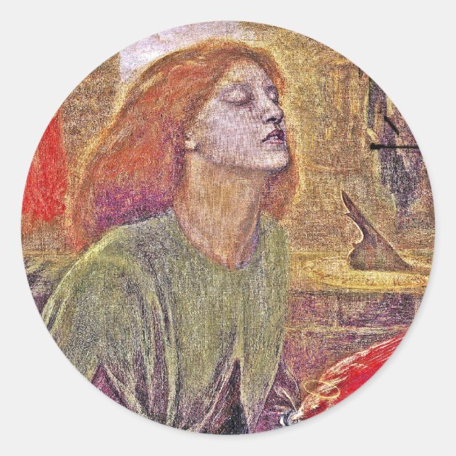 Pegatina Redonda Beata Beatrix (Anverso)