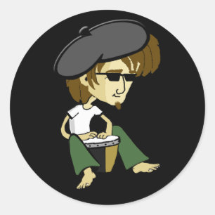 Pegatina Redonda Beatniks grandes frescos del Papá-o