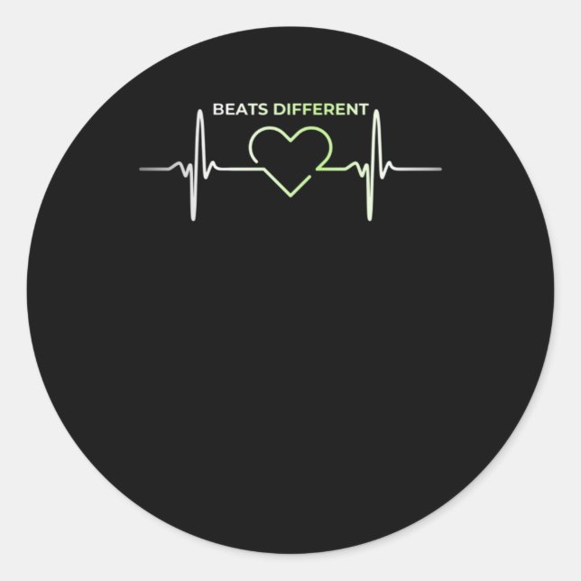 Pegatina Redonda Beats diferentes (Anverso)