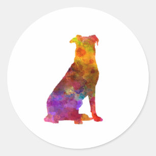 Pegatina Redonda Beauceron in watercolor