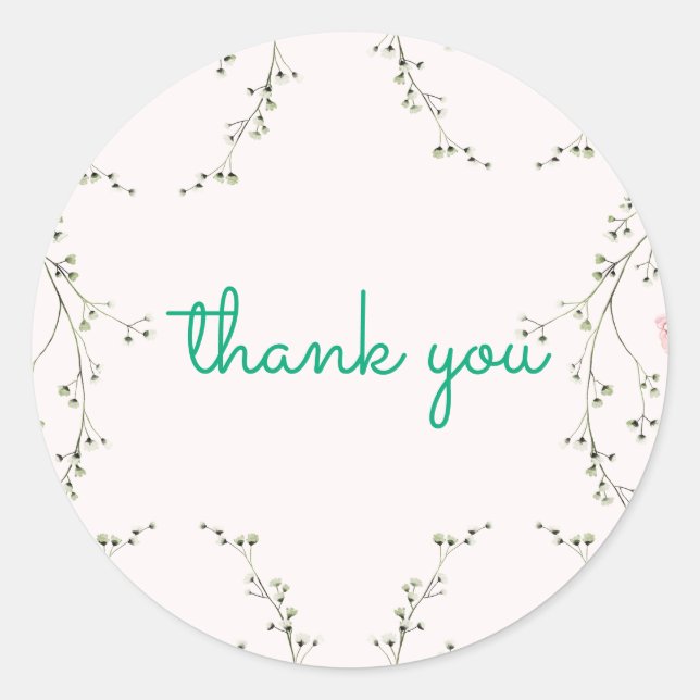 Pegatina Redonda Beautiful Floral  (Anverso)