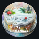 Pegatina Redonda Beautiful Holiday Cake Christmas Food<br><div class="desc">Beautiful Holiday Cake Christmas Food</div>