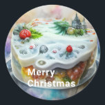 Pegatina Redonda Beautiful Holiday Cake Christmas Food<br><div class="desc">Beautiful Holiday Cake Christmas Food</div>