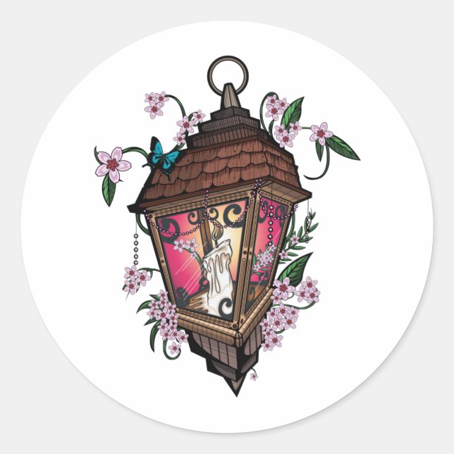 Pegatina Redonda Beautiful Lantern   (Anverso)