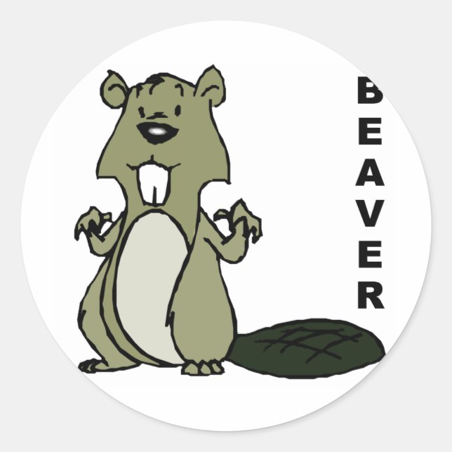Pegatina Redonda Beaver (Anverso)
