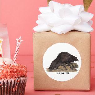 Pegatina Redonda Beaver 1814