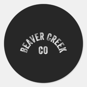 Pegatina Redonda Beaver Creek Co Vintage Beaver Creek Colorado Loca
