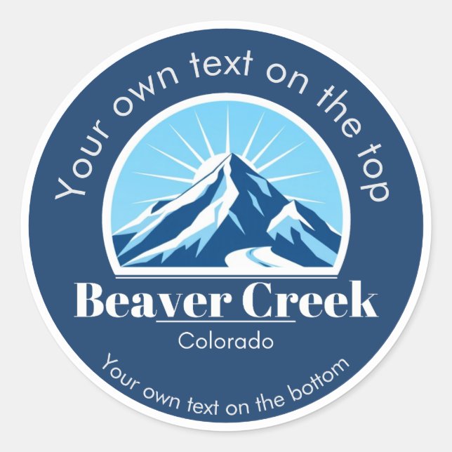 Pegatina Redonda Beaver Creek Colorado USA (Anverso)