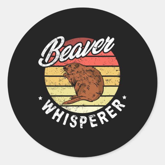 Pegatina Redonda Beaver Whisperer Beaver Hunting Lover (Anverso)