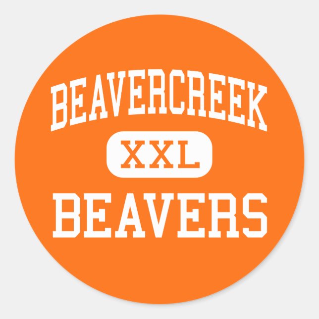 Pegatina Redonda Beavercreek - Beavers - High - Beavercreek Ohio (Anverso)