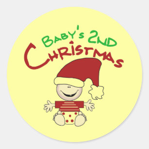 Pegatina Redonda Bebé 2 Navidades camisetas y regalos