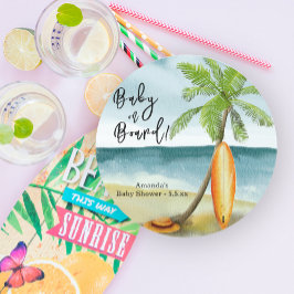 Pegatina Redonda Bebé a bordo de Baby Shower