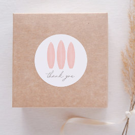 Pegatina Redonda Bebé a bordo de Baby Shower de Surfboard Rosa