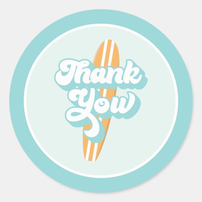 Pegatina Redonda Bebé a bordo Surf Beach Baby Shower Classic Round (Anverso)