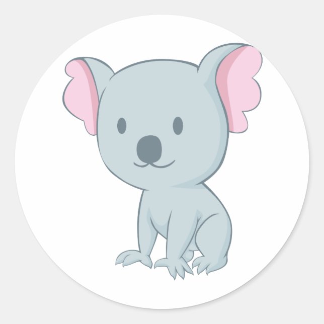 Pegatina Redonda Bebé australiano Koala Bear (Anverso)