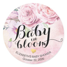 Bebé Baby Shower en flores y plumas de boho en flo