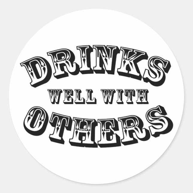 Pegatina Redonda Bebe Bien Con Otros Estilo Vintage (Anverso)